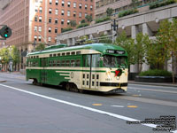 San Francisco Muni 1050 San Francisco (1950's wings) livery PCC streetcar built in 1948 - Ex-Philidelphia Transportation Company 2119 via SEPTA - F Market & Wharves line