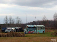 Old school bus used for storage