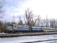 AMT 1313 - GP9 (ex-STCUM 1313, nee CN 4309) and 605 - Electric Generator (HEP) car (ex-STCUM 605, exx-VIA 15432, nee CN 15432)