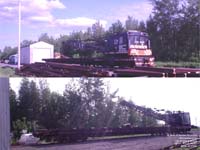 CN Ohio crane 50475 and flat car 40299