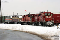 CP 5688, STL&H 8245, CP 5973, CDAC 457 - F40PHRm (Ex-Amtrak F40PH 367 built with internal parts from SDP40F 521) and AMTK 245 (Build with internal parts from SDP40F 562)