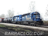 CR 6396 - SD40-2 and CR 6294 - SD40 (ex-PC 6041, nee PRR 6041 - Rebuilt as CR 6994, then CSXT 8883)