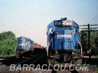 CR 7715 - GP38 (now GMTX GP38-2 2614) and 6731 - SD50 (To CSXT 8655, then CSXT SD50-2 2486)