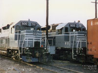 QSR 500 - GP-35E (Renumbered WAMX 3853, ex-SSW 4200, exx-SSW 6510, nee SSW 770) & 502 - GP35E (Renumbered WAMX 3839, ex-SP 6302, exx-SP 6677, nee SP 7780)