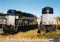 QSR 500 - GP-35E (Renumbered WAMX 3853, ex-SSW 4200, exx-SSW 6510, nee SSW 770) & 509 - GP35E (Renumbered WAMX 3842, ex-SP 6330, exx-SP 6536, nee SP 7424)