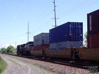 A NS train is passing Sandusky, Ohio station.