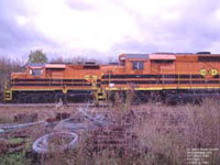 SLR 3804 - GP40M-3 (ex-HATX 403, exx-CSX 6577, nee B&O GP40 4002) & 3805 - GP40M-3 (ex-SLR 3210, exx-NS 7002, nee SOU GP40X 7002)