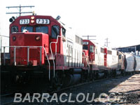 Soo Line 733 (Re# SOO 4601), SOO 730 - GP40 (Sold to HLCX, then converted to PAL slug 2100) and SOO 732 - GP40 (Re# CP/SOO 4600)